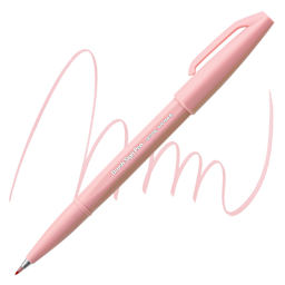 Pentel Arts Brush Tip Sign Pen - Pale Pink pen and swatch