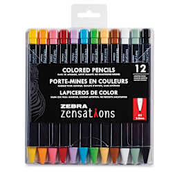 Zebra Zensations Colored Pencils - Front of package showing 12 pencils
