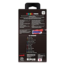 Posca Colored Pencils - Set of 12, Assorted Colors, back of packaging