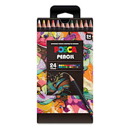 Posca Colored Pencils - Set of 24, Assorted Colors, front of packaging