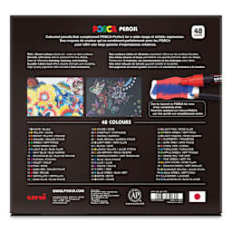 Posca Colored Pencils - Set of 48, Assorted Colors, back of packaging