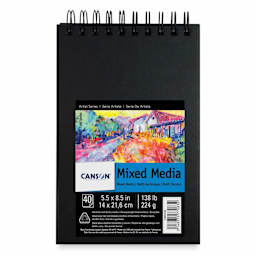 Canson Mix Media Spiral Bound Art Book - 5-1/2" x 8-1/2", Landscape, 40 Sheets