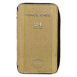 Speedball Canvas Pencil Case - Sage, for 24 Pencils, front of the packaging sleeve