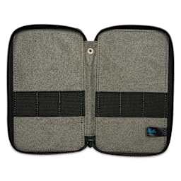 Speedball Canvas Pencil Case - Olive, for 24 Pencils, opened