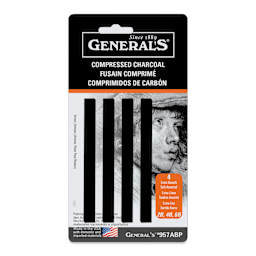 General's Compressed Charcoal - Assorted, Set of 4