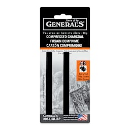 General's Compressed Charcoal - 6B, Pkg of 2