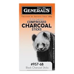General's Compressed Charcoal - 6B, Pkg of 12, front of packaging