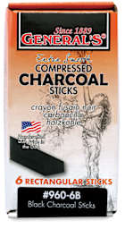 Jumbo Charcoal Sticks, Pkg of 6  Outside of Package