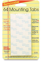 Removable Mounting Tabs - Front of blister package of 64 1/2" tabs