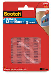Scotch Removable Clear Mounting Squares - Front of package of 35 squares
