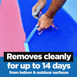 Removes cleanly for up to 14 days. For indoor and outdoor surfaces.