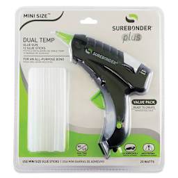 Surebonder Plus Series Mini Dual Temp Glue Gun Kit, in packaging