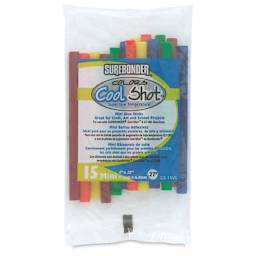 Surebonder Cool Shot Colored Mini Glue Gun Glue Sticks - 4" Long, Pkg of 15