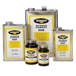 Best-Test Rubber Cement - Assortment of Cans and Jars shown