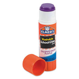 Elmer's Washable Disappearing Purple Glue Stick - 0.77 oz, front cap off