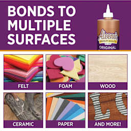Bonds to multiple surfaces, felt, foam, wood, ceramic, paper, and more!
