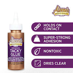 Holds on contact, super-strong adhesion, nontoxic, dries clear.