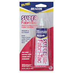 Beacon Super Fabri-Tac Fabric Adhesive - 2.5 oz, front of the packaging