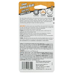 Gorilla Clear Glue - Micro Precise, 0.2 oz (Back of package)