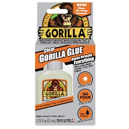 Gorilla Clear Glue - Front of package of 1.75 oz Glue
