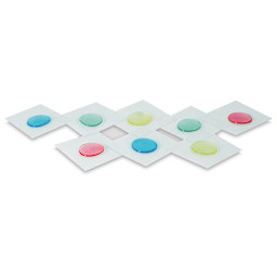 Tombow Color Adhesive Dots - Angled view of two rows of Adhesive Dots
