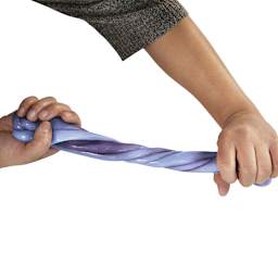 Elmer's Color Changing Glue - Hands twisting Blue/Purple Slime made with Glue