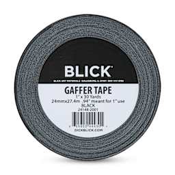 Blick Gaffers Tape - 1" x 30 yds, Black (Front of packaging)