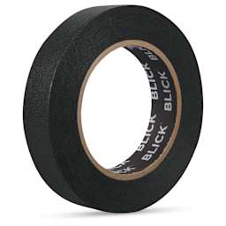 Blick Premium Masking Tape - Black, 1" x 60 yds - out of packaging, angled
