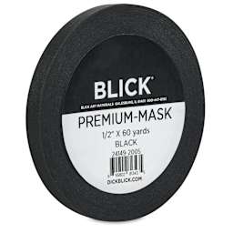 Blick Premium Masking Tape - Black, 1/2" x 60 yds - angled