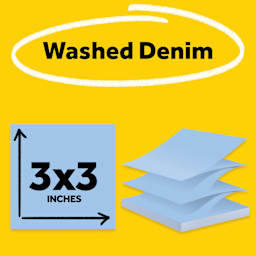 Washed Denin, 3" x 3"