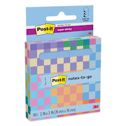 Post-it Super Sticky Notes-to-go Pop-Up Notes - Washed Denim, 3" x 3" front of packaging