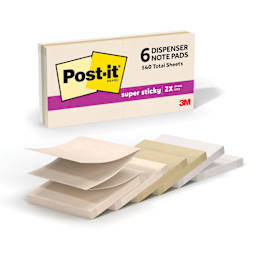 Post-It Super Sticky Pop-Up Notes - Pkg of 6, 3" x 3", Neutrality Collection, Blank, contents