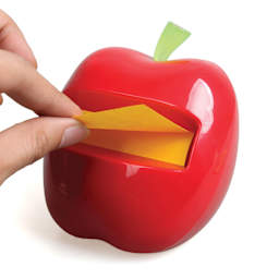 Post-it Apple Pop-up Notes Dispenser with note being dispensed