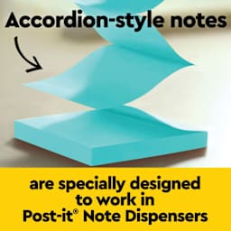 Accordion-style notes are specially designed to work in Post-it Note Dispensers
