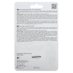 Supertite Double-Sided Extra Strong Clear Mounting Tape, 3/4" x 78-7/10", Roll, Back Of Package