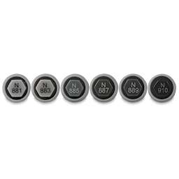 Le Plume Permanent Marker Sets - Color coded caps of Set of 6 Neutrals