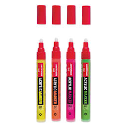Amsterdam Acrylic Marker - Reflex Colors, Set of 4, caps removed
