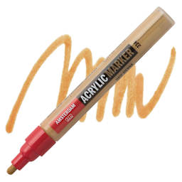 Amsterdam Acrylic Marker - Raw Sienna, 4 mm marker and swatch