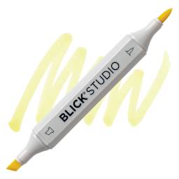 Blick Studio Brush Marker - Lemon marker and swatch