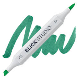 Blick Studio Brush Marker - Dark Green marker and swatch