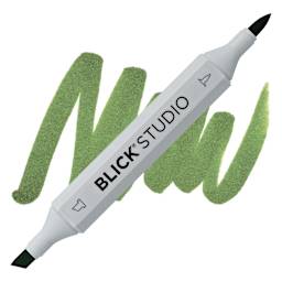 Blick Studio Brush Marker - Dark Olive Green marker and swatch