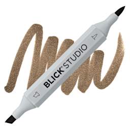 Blick Studio Brush Marker - Dark Brown marker and swatch