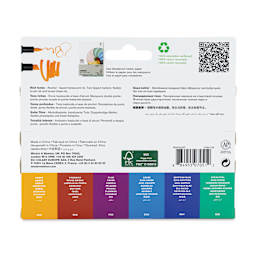Winsor & Newton Promarker Brush Markers - Rich Tones, Set of 6, back of the packaging