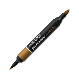 Winsor & Newton Promarker Metallic Marker - Red Gold, caps off