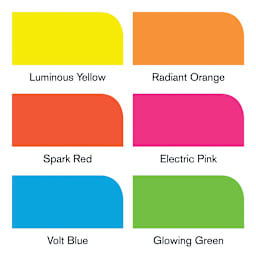 Winsor & Newton Neon ProMarkers - Set of 6, swatches