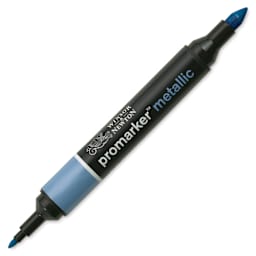 Winsor & Newton Promarker Metallic Marker - Blue, caps off