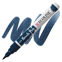 Royal Talens Ecoline Brush Marker - Indigo marker and swatch