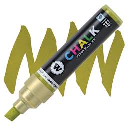 Molotow Chalk Marker - Metallic Gold, 4-8 mm marker and swatch