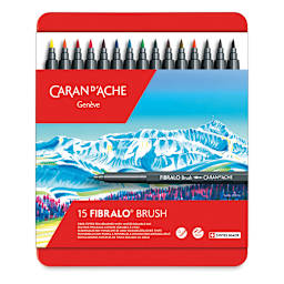 Caran d'Ache Fibralo Brush Markers - Set of 15 front of packaging
