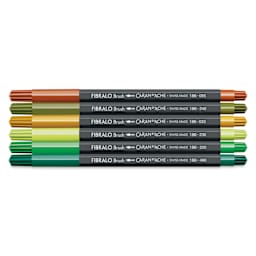 Caran d'Ache Fibralo Water-Soluble Brush Markers - Set of 6, Botanic, contents